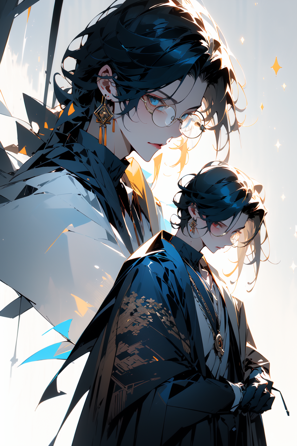 20386-3455809619-masterpiece,best quality,PIXIV,Chinese style,_midjourney,_1boy, gloves, male focus, quill, glasses, jewelry, earrings, eyewear s.png